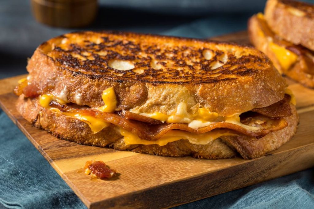 Homemade Bacon Grilled Cheese with Cheddar and Provolone